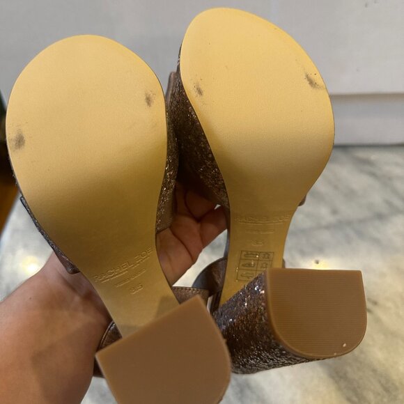 RACHEL ZOE Claudette Platform Sandals PINK GLITTER GLAM - Picture 10 of 12